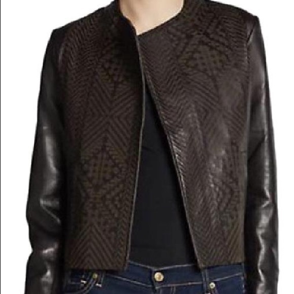 Cynthia Vincent Etched Leather Jacket - Picture 3 of 3